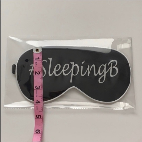 Silk Sleeping Eye Mask Hashtag SleepingB Black - Picture 3 of 7